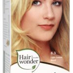 Hairwonder ilgalaikiai plaukų dažai su 9 ekologi6kais ekstraktais, spalva šviesi aukso blondinė 8.3