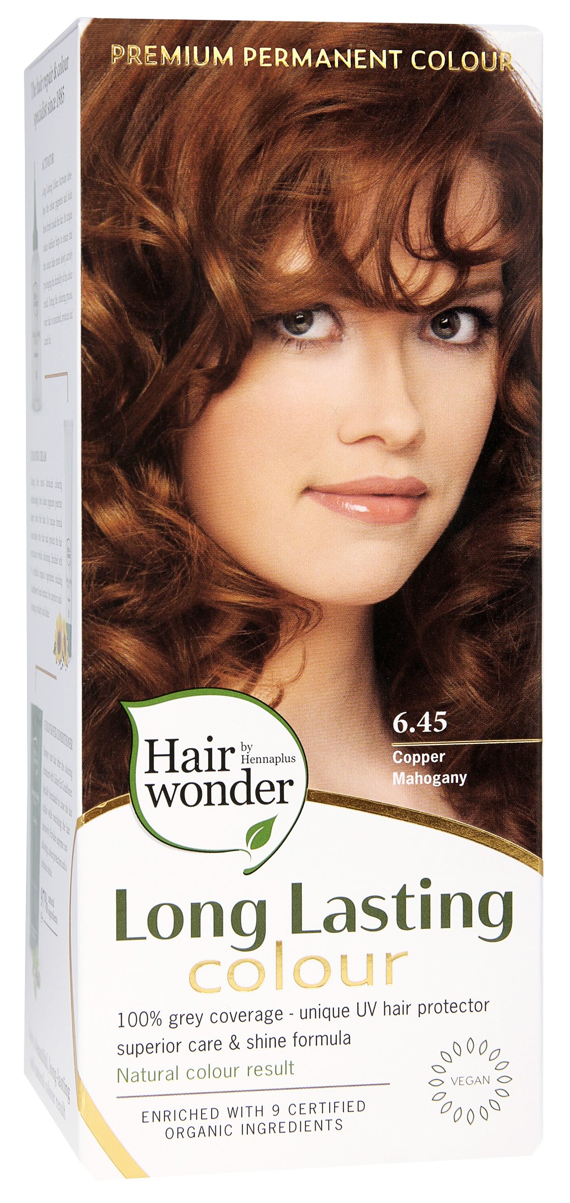8710267491412.jpg Hairwonder ilgalaikiai plaukų dažai su 9 ekologiškais ekstraktais, spalva raudonmedžio vario atspalvio 6.45 - Image 1