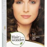 Hairwonder Ilgalaikiai plaukų dažai su 9 ekologiškais augaliniais ekstraktais, spalva vidutinė ruda auksinio atspalvio 5.3