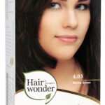 Hairwonder ilgalaikiai plaukų dažai su 9 ekologiškais ekstraktais, spalva kavos ruda 4.03