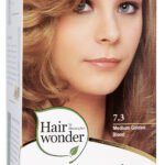 Hairwonder ilgalaikiai plaukų dažai su 9 ekologiškais augaliniais ekstraktais, spalva vidutinė  blondinė aukso atspavio 7.3