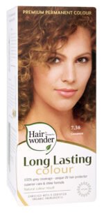 Hairwonder ilgalaikiai plaukų dažai su 9 ekologiškais augaliniais ekstraktais, spalva cinamono  7.38