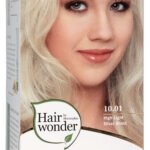 Hairwonder Ilgalaikiai plaukų dažai su 9 ekologiškais augaliniais ekstraktais, spalva labai šviesi pelenų blondinė 10.01