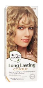Hairwonder Ilgalaikiai plaukų dažai su 9 ekologiškais ekstraktais, spalva  šviesi auksinė perlinio atspalvio blondinė 8.32