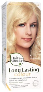 Hairwonder Ilgalaikiai plaukų dažai spalva su 9 ekologiškais ekstraktais, spalva šviesi blondinė 8