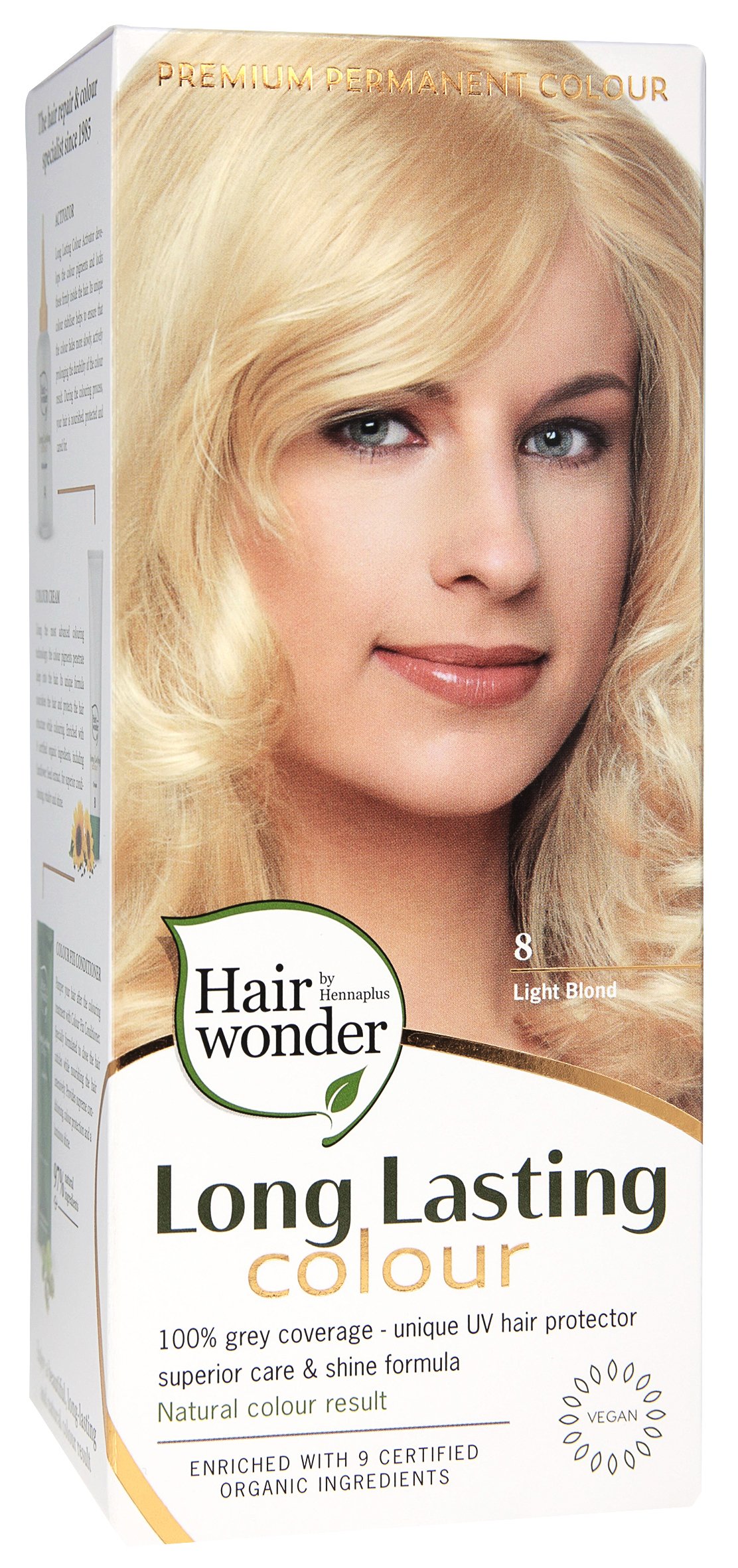 Ilgalaikiai-plauku-dazai-hairwonder-8_slamutis.lt_.jpg Hairwonder Ilgalaikiai plaukų dažai spalva su 9 ekologiškais ekstraktais, spalva šviesi blondinė 8 - Image 1