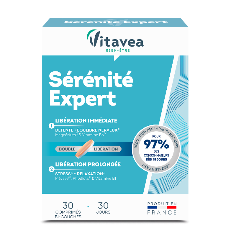 Vitavea-Serenite-expert.png Vitavea Serenite Expert Emocinei pusiausvyrai, 30 dviejų sluoksnių tablečių. - Image 1