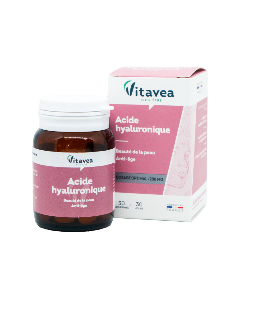 Vitavea-hialurono-rugstis.png VITAVEA Hyaluronic Acid hialurono rūgštis, 30 augalinės kilmės - Image 1