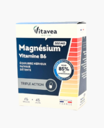 Vitavea Magnis + vitaminas B6, 45 augalinės kilmės kapsulės