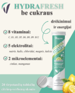 Vitavea HYDRAFRESH be cukraus citrinų-verbenų skonio, 20 tirpstančių tablečių - Image 2