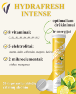 Vitavea HYDRAFRESH Intense citrinų skonio, 20 tirpstančių tablečių - Image 2